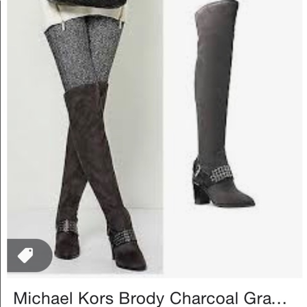 Michael Kors Brody Boots Sz 7.5 suede gray